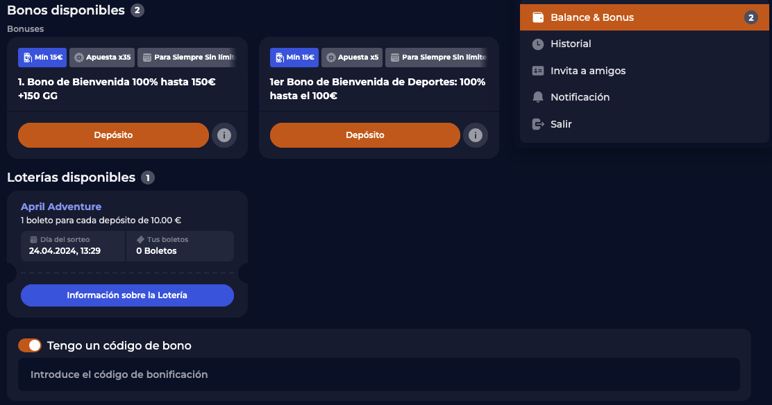 Nine Casino reclamar tus bonos